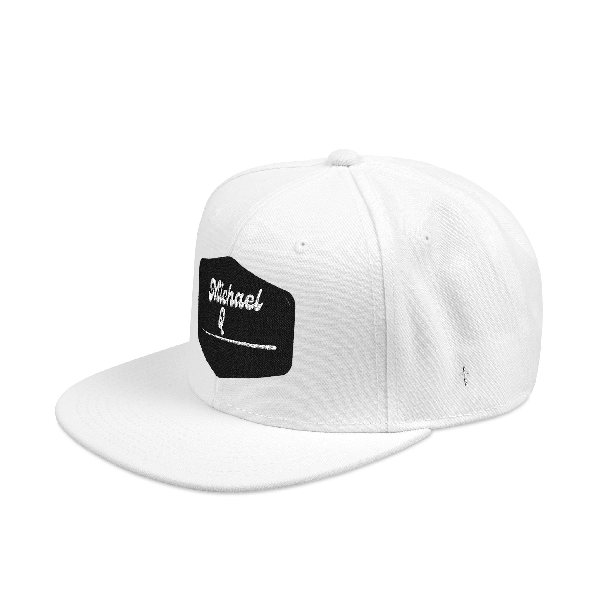 Embroidered 'Stoked' Snapback Hat — Black & Charcoal Skate Cap