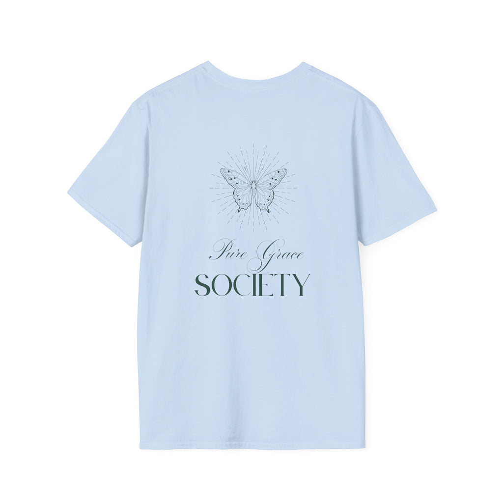 Butterfly Line Art T-Shirt — Minimal Sunburst Graphic