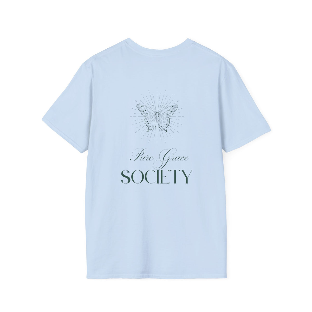 Butterfly Line Art T-Shirt — Minimal Sunburst Graphic