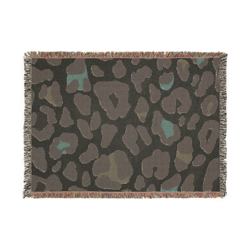 Leopard Print Woven Throw Blanket — Cozy Animal Print Home Decor