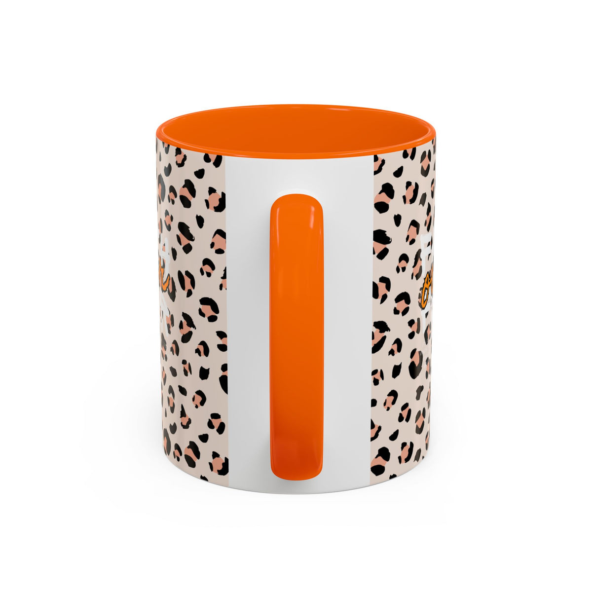 Leopard Print Accent Coffee Mug — Pink & Black Animal Pattern (11/15 oz)
