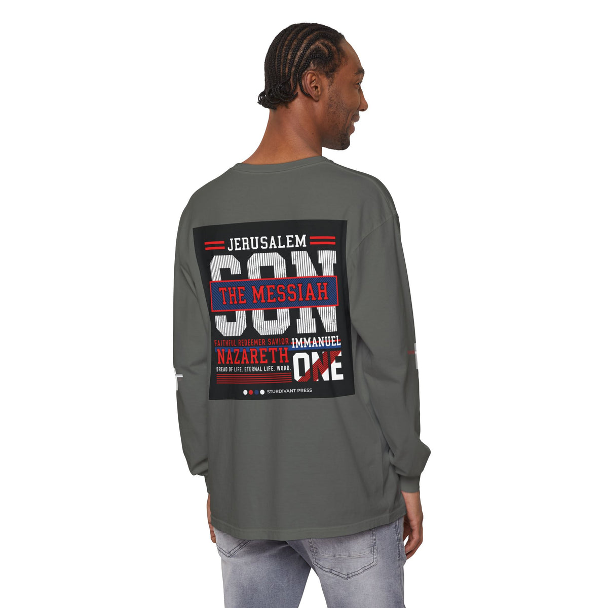 Christian Long Sleeve Tee — "The Messiah" Jerusalem Nazareth Design