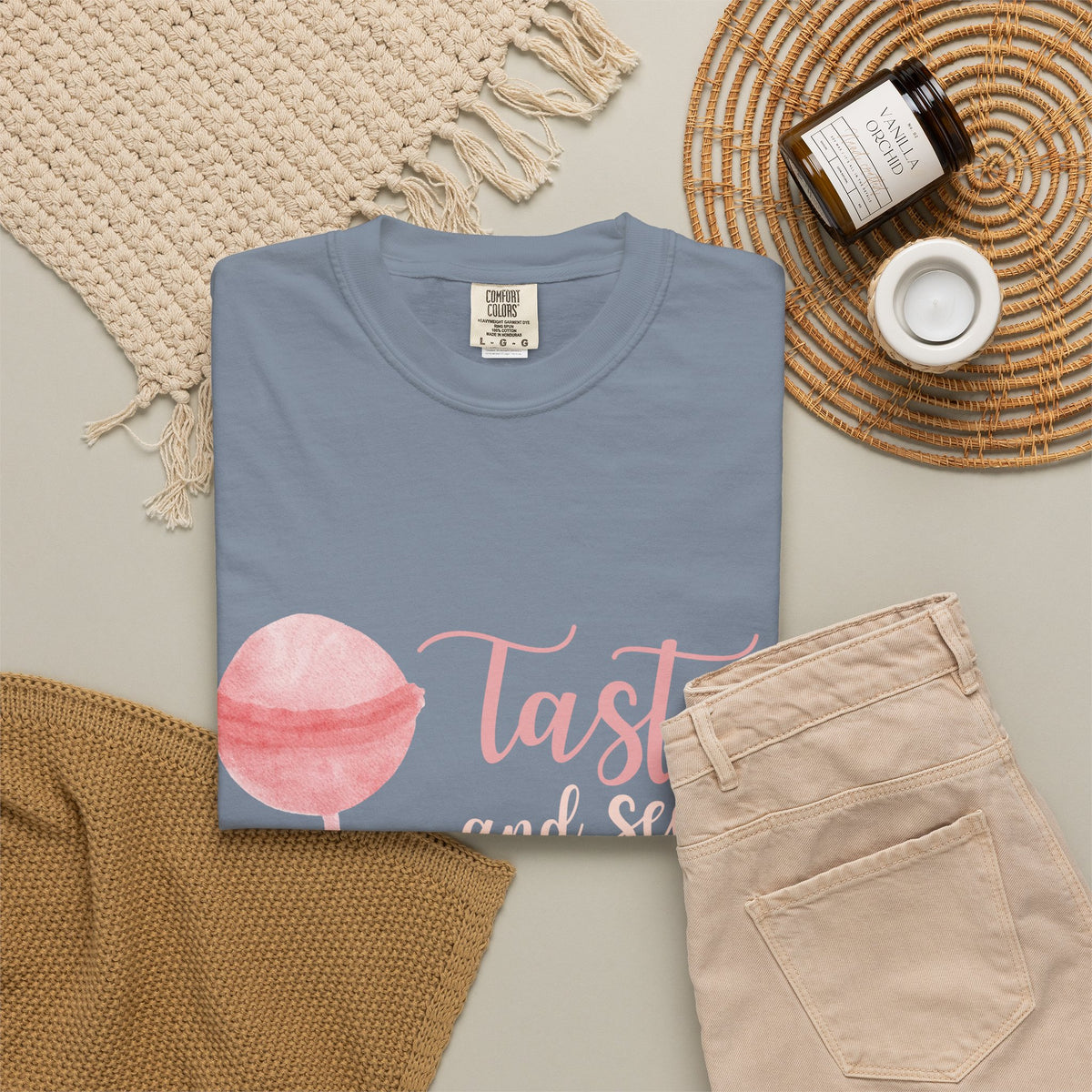 Christian Lollipop Tee — "Taste and See that the Lord is Good" Pink Faith T-Shirt