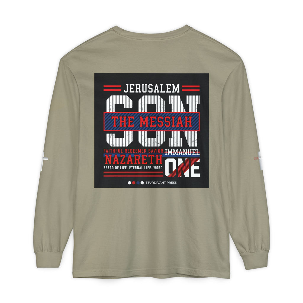 Christian Long Sleeve Tee — "The Messiah" Jerusalem Nazareth Design