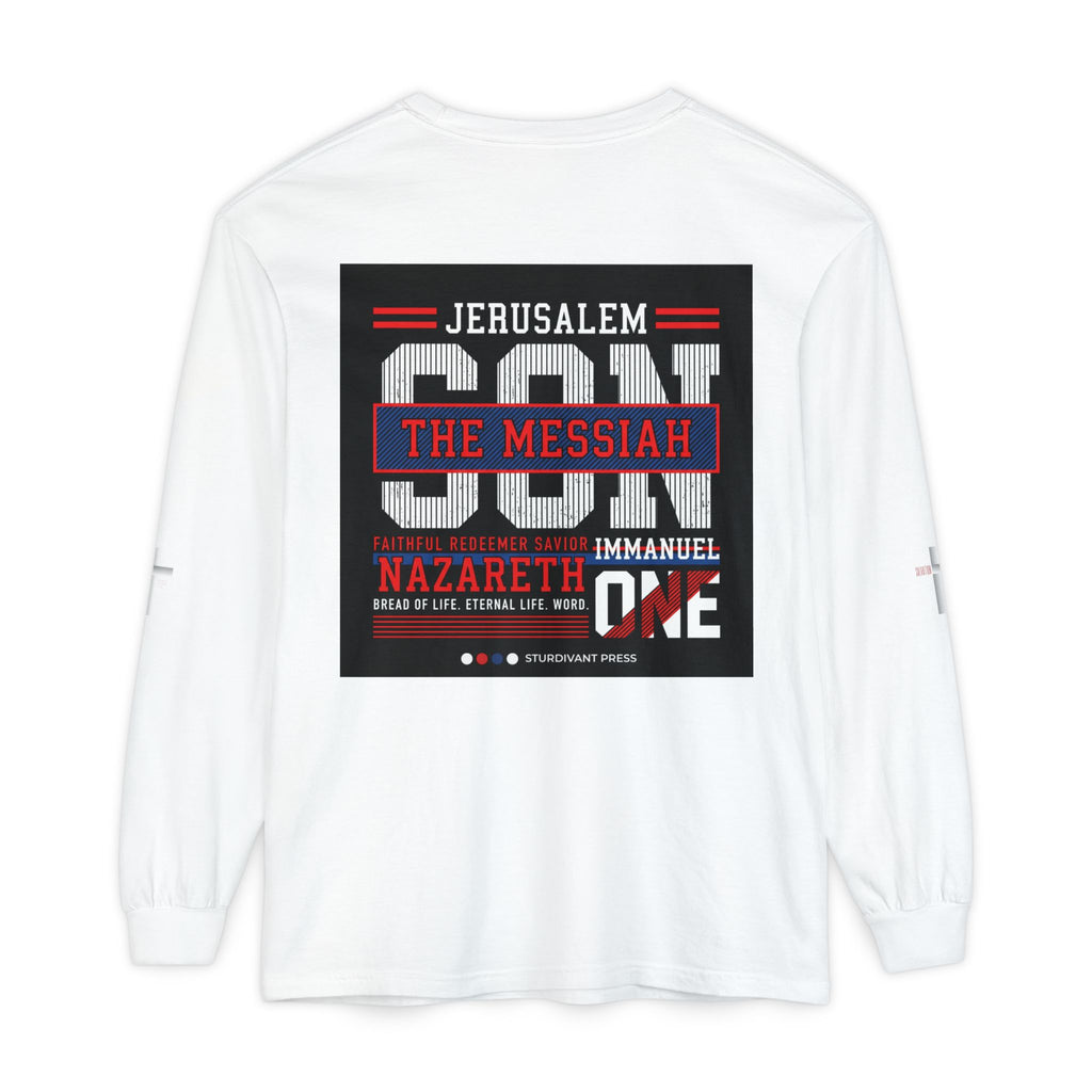 Christian Long Sleeve Tee — "The Messiah" Jerusalem Nazareth Design