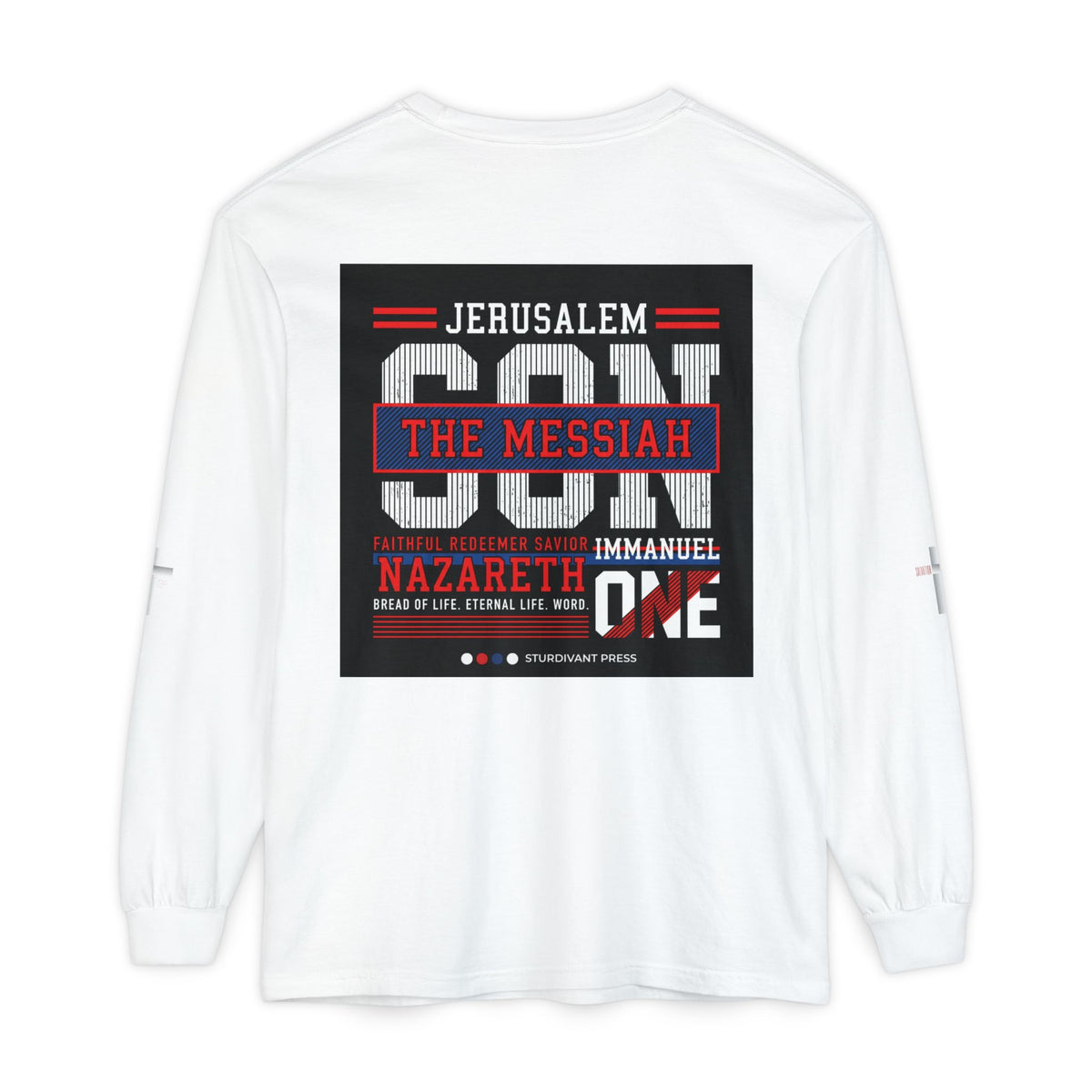 Christian Long Sleeve Tee — "The Messiah" Jerusalem Nazareth Design