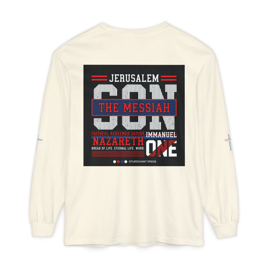 Christian Long Sleeve Tee — "The Messiah" Jerusalem Nazareth Design