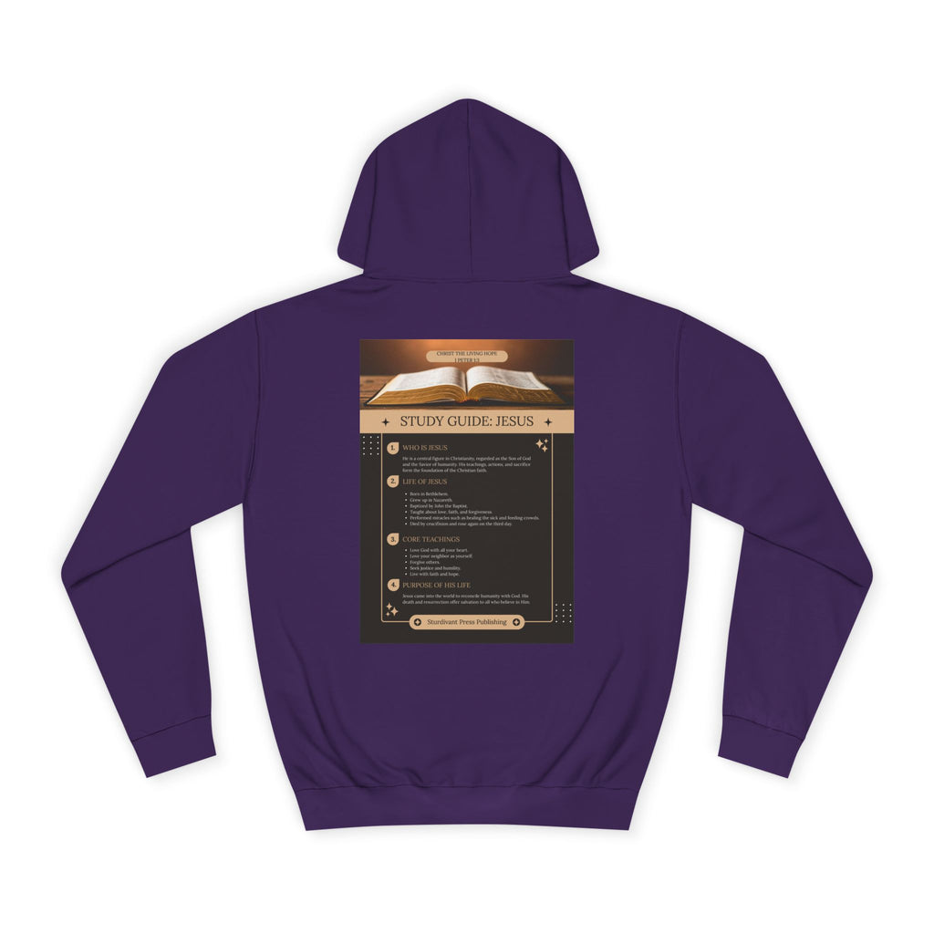 College Study Guide Hoodie — "Study Guide: Jesus" Inspirational Campus Pullover