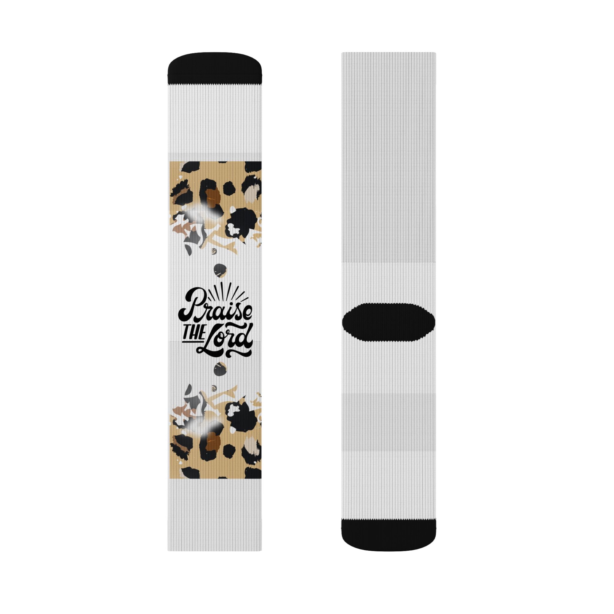 Leopard Floral 'Choose Kind' Sublimated Crew Socks