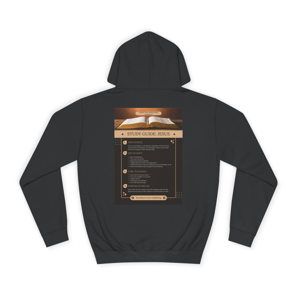 College Study Guide Hoodie — "Study Guide: Jesus" Inspirational Campus Pullover