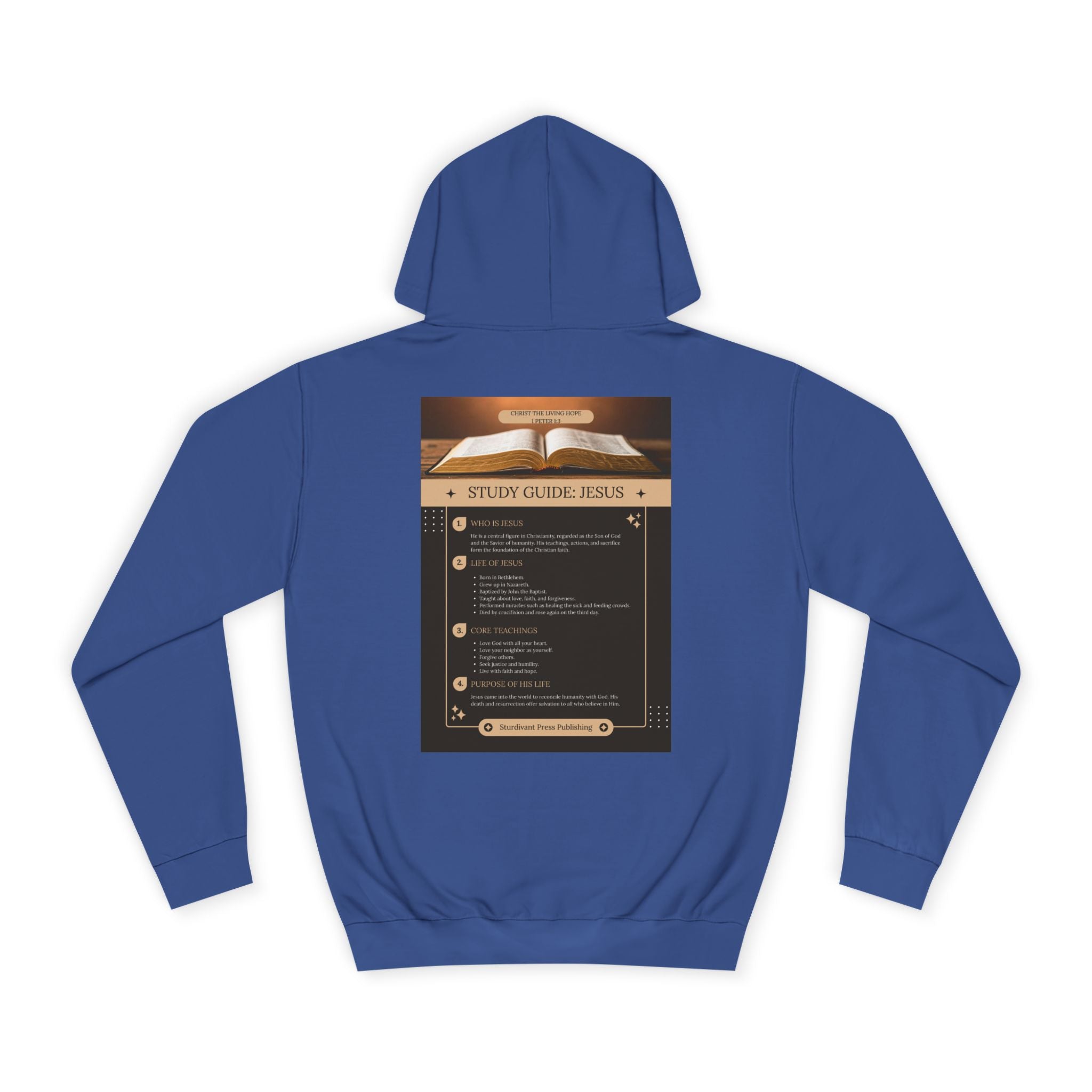 College Study Guide Hoodie — "Study Guide: Jesus" Inspirational Campus Pullover