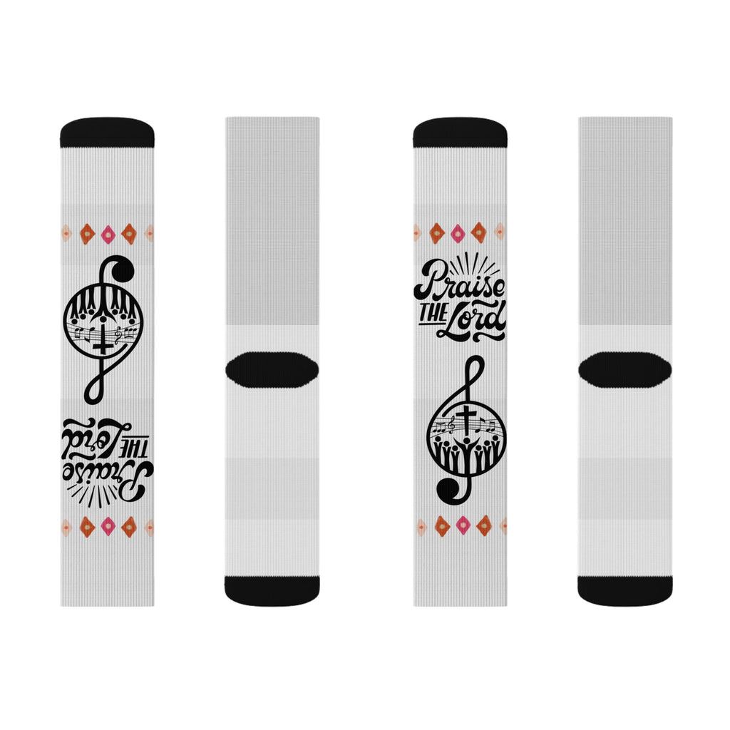 Music Notes Sublimation Crew Socks – 'Music Is My Escape' Graphic Socks