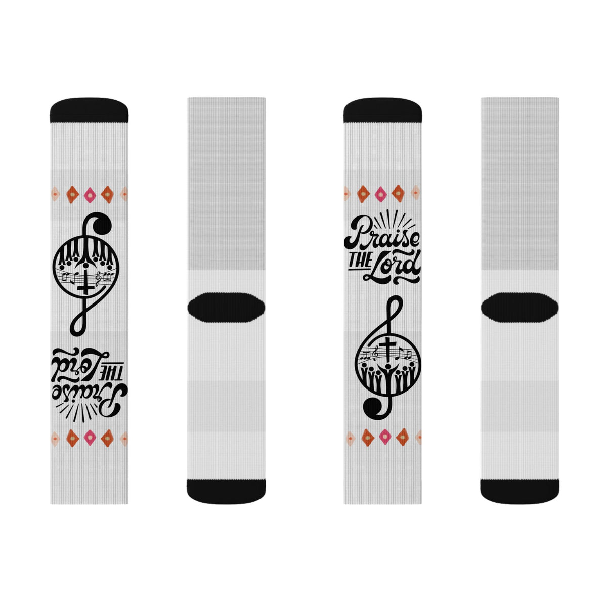Music Notes Sublimation Crew Socks – 'Music Is My Escape' Graphic Socks