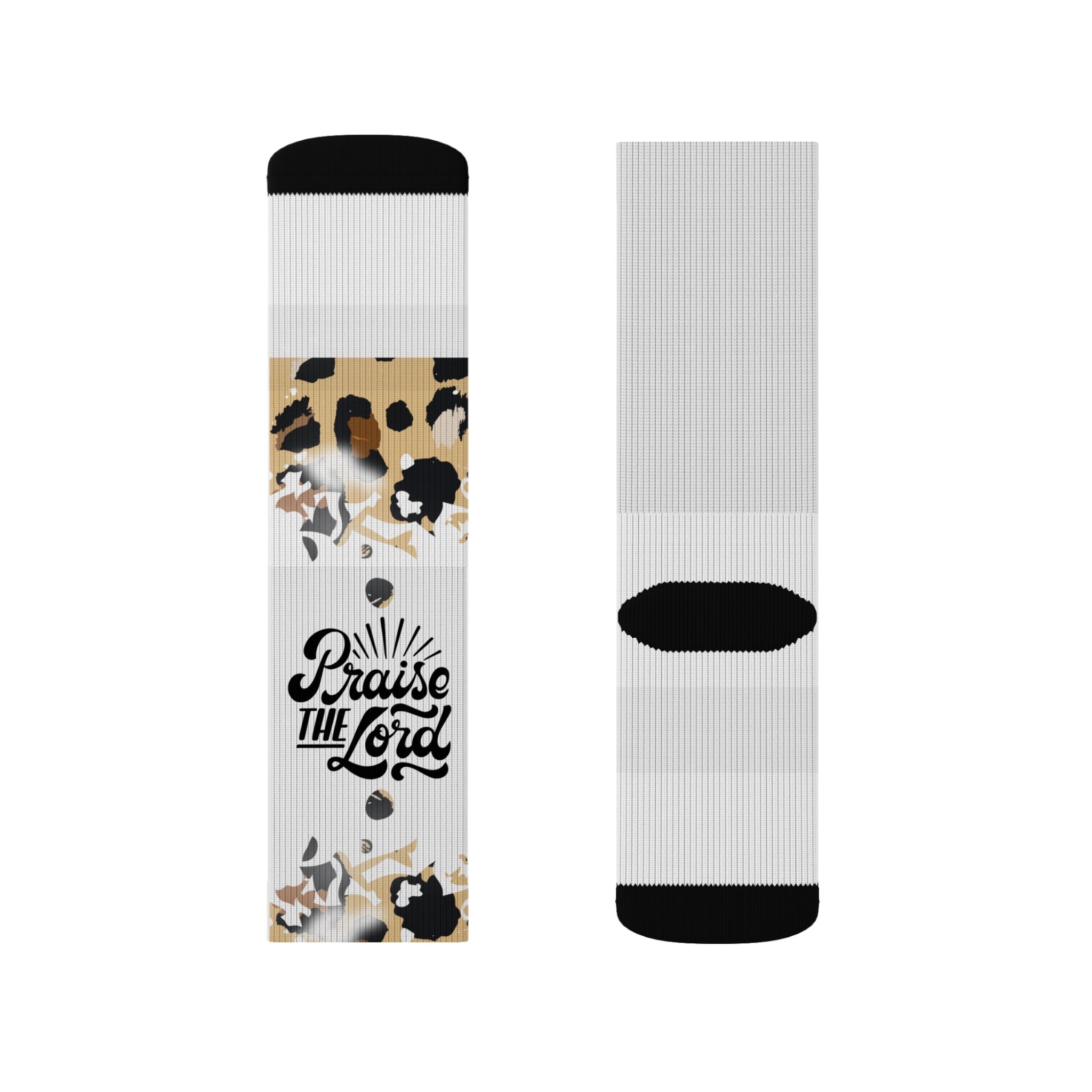 Leopard Floral 'Choose Kind' Sublimated Crew Socks