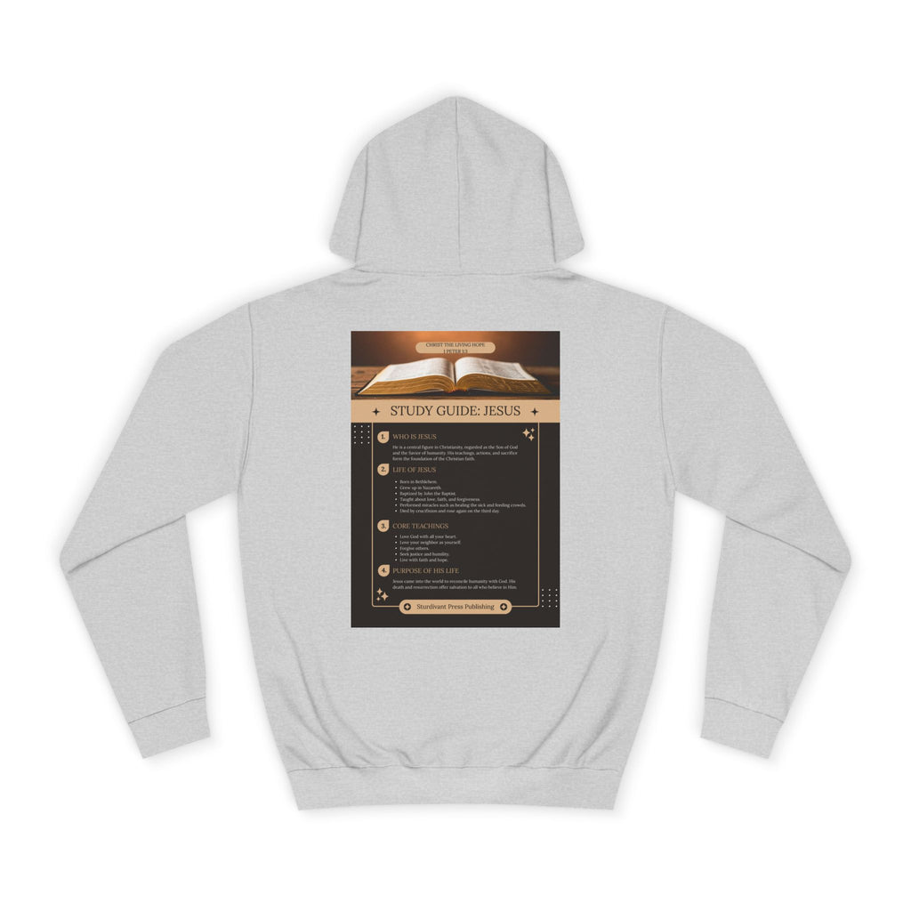 College Study Guide Hoodie — "Study Guide: Jesus" Inspirational Campus Pullover
