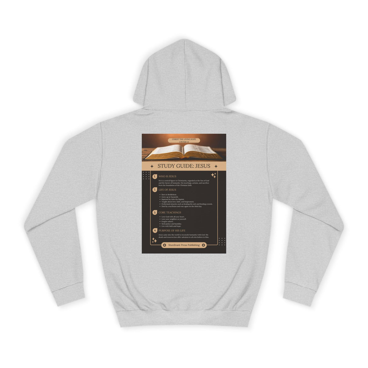 College Study Guide Hoodie — "Study Guide: Jesus" Inspirational Campus Pullover