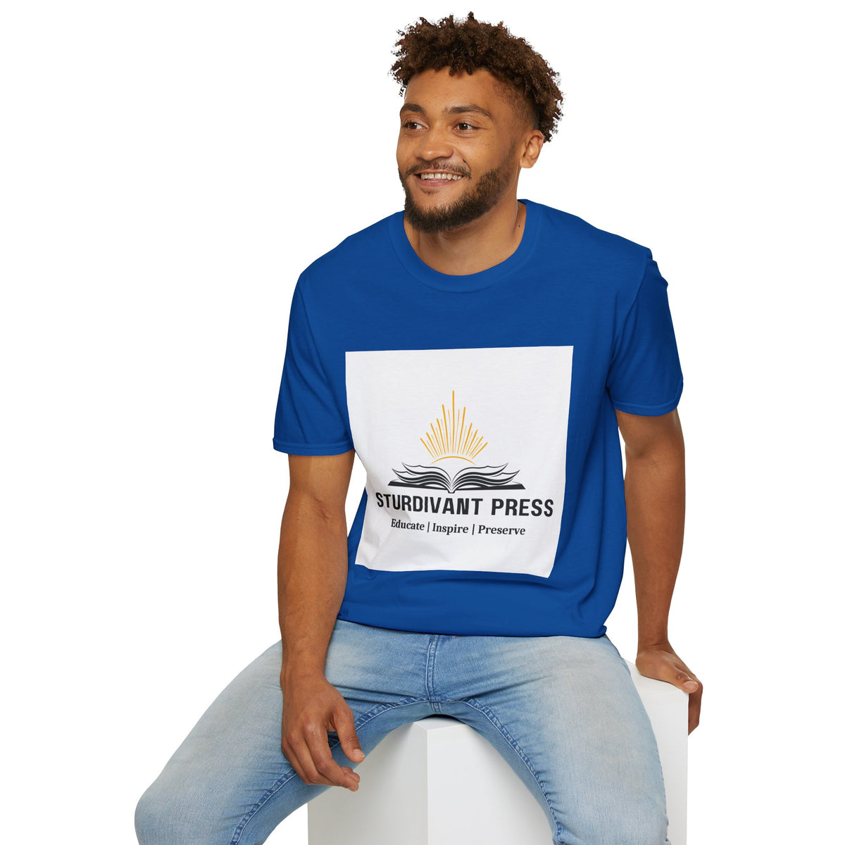 Minimal Lighthouse Logo T-Shirt — Coastal Nautical Graphic Tee