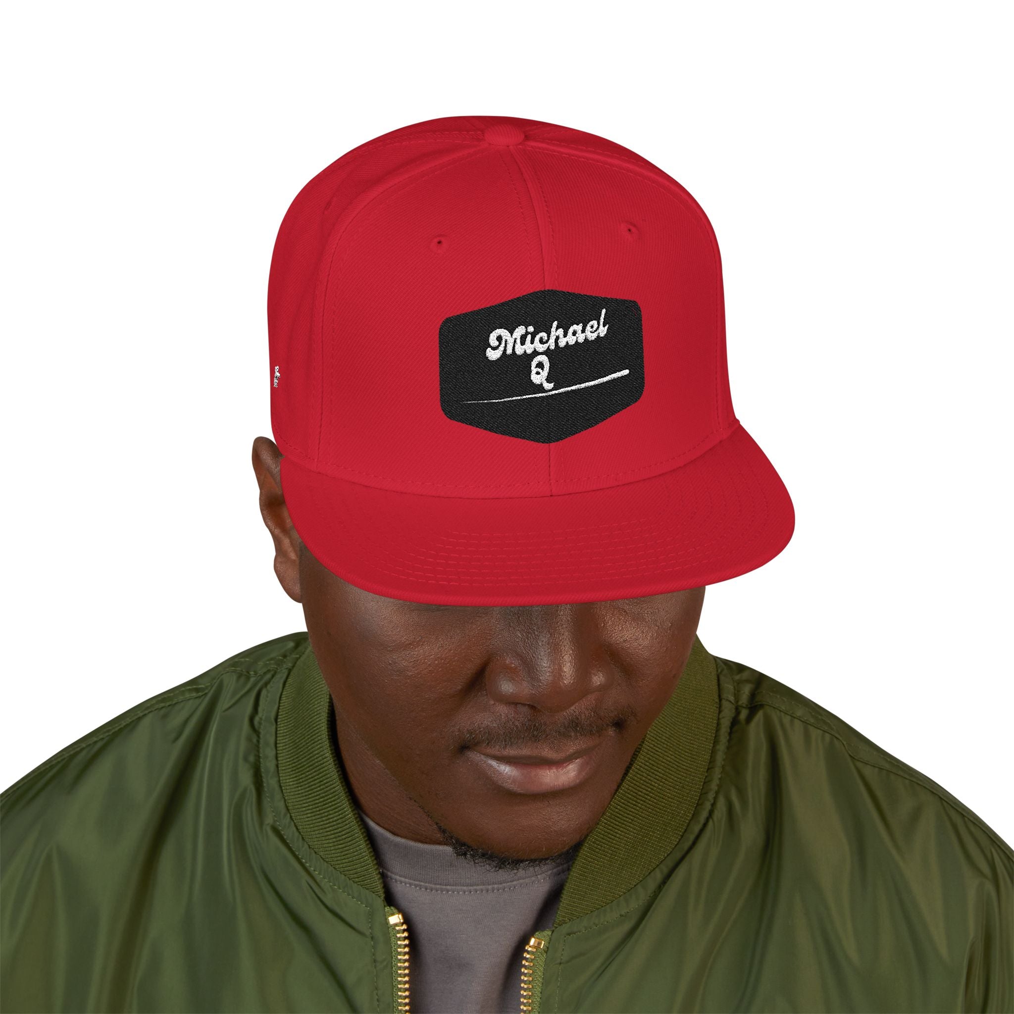 Embroidered 'Stoked' Snapback Hat — Black & Charcoal Skate Cap