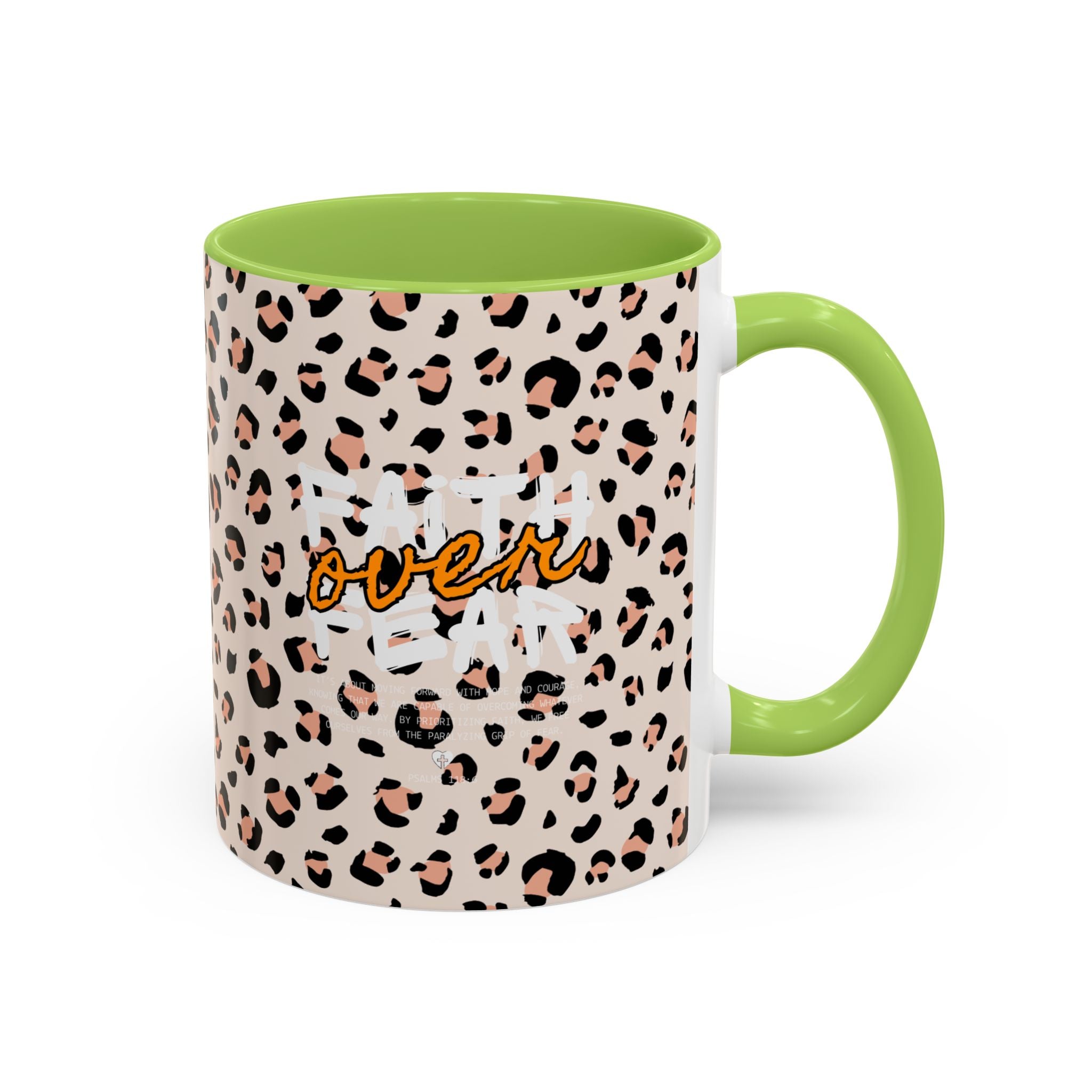 Leopard Print Accent Coffee Mug — Pink & Black Animal Pattern (11/15 oz)