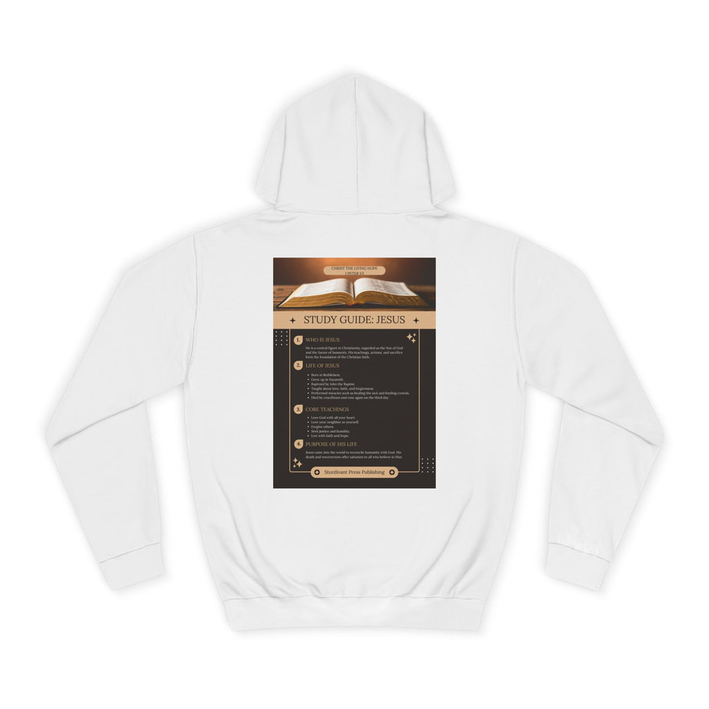 College Study Guide Hoodie — "Study Guide: Jesus" Inspirational Campus Pullover