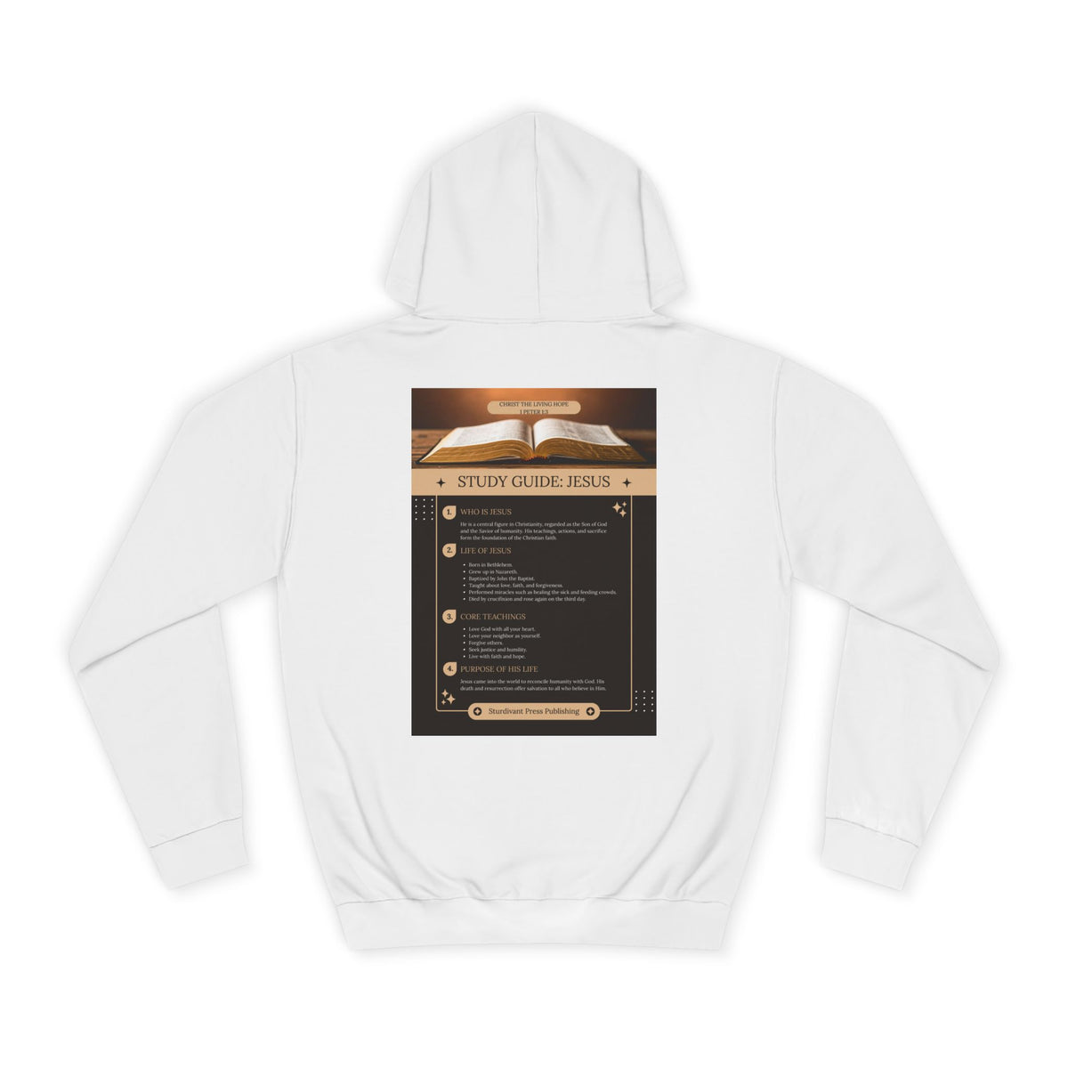 College Study Guide Hoodie — "Study Guide: Jesus" Inspirational Campus Pullover