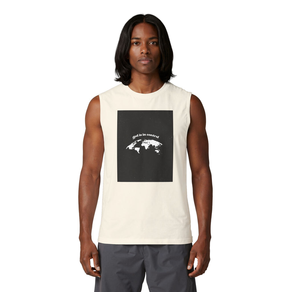 Muscle Tank — "Good News: Peace & Salvation" Graphic World Map Tee