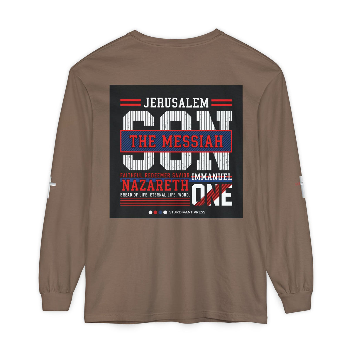 Christian Long Sleeve Tee — "The Messiah" Jerusalem Nazareth Design
