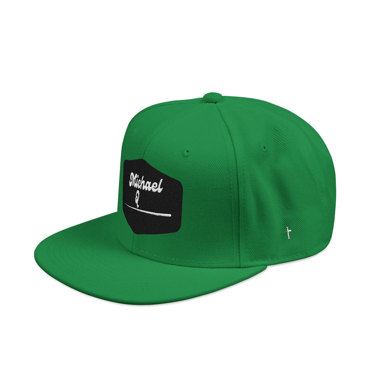 Embroidered 'Stoked' Snapback Hat — Black & Charcoal Skate Cap