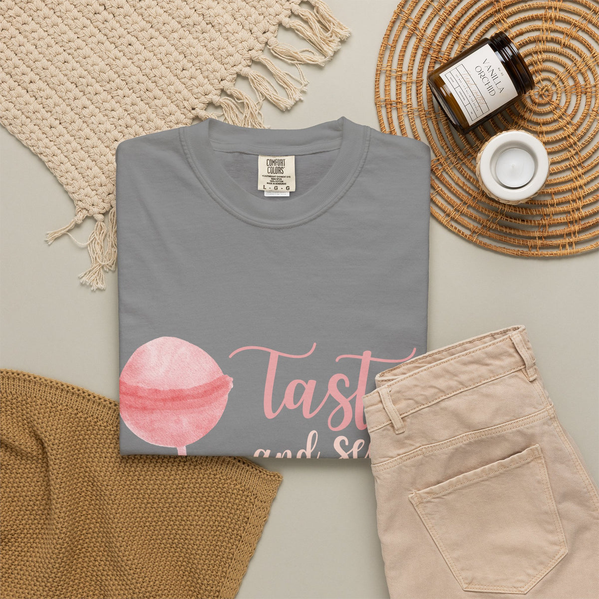 Christian Lollipop Tee — "Taste and See that the Lord is Good" Pink Faith T-Shirt