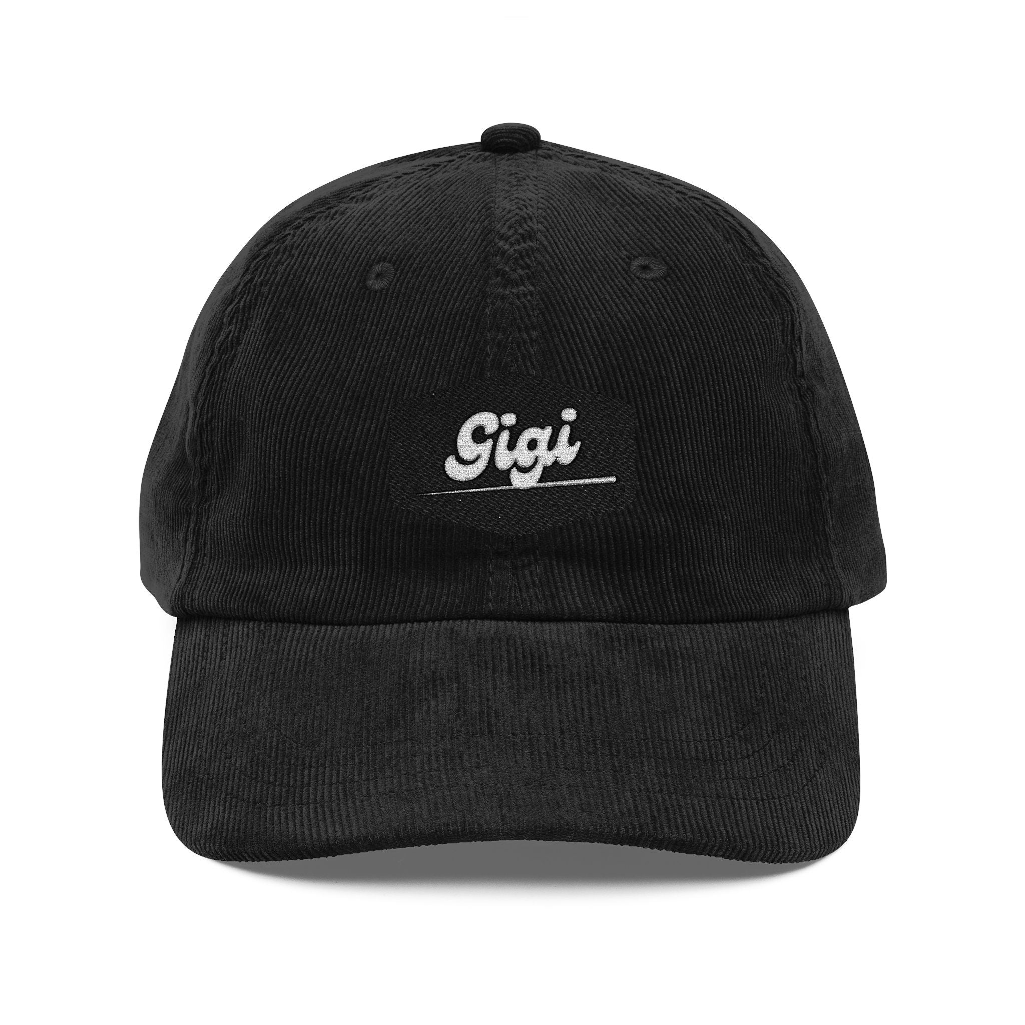 Corduroy Embroidered Cap — "Gigi" Vintage Baseball Hat