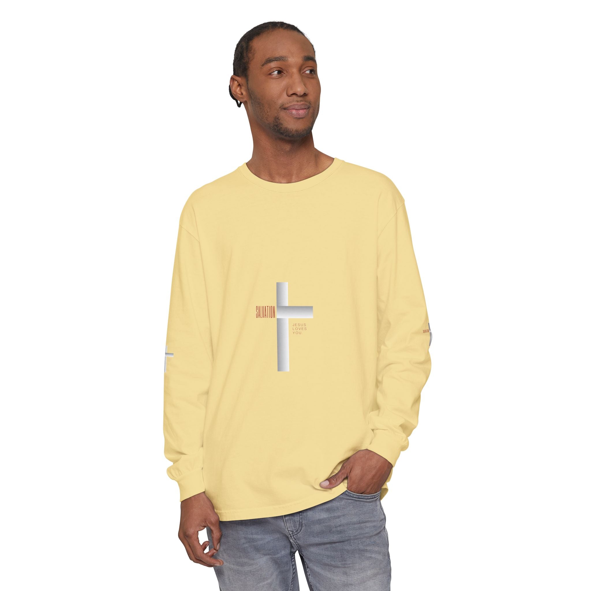 Christian Long Sleeve Tee — "The Messiah" Jerusalem Nazareth Design