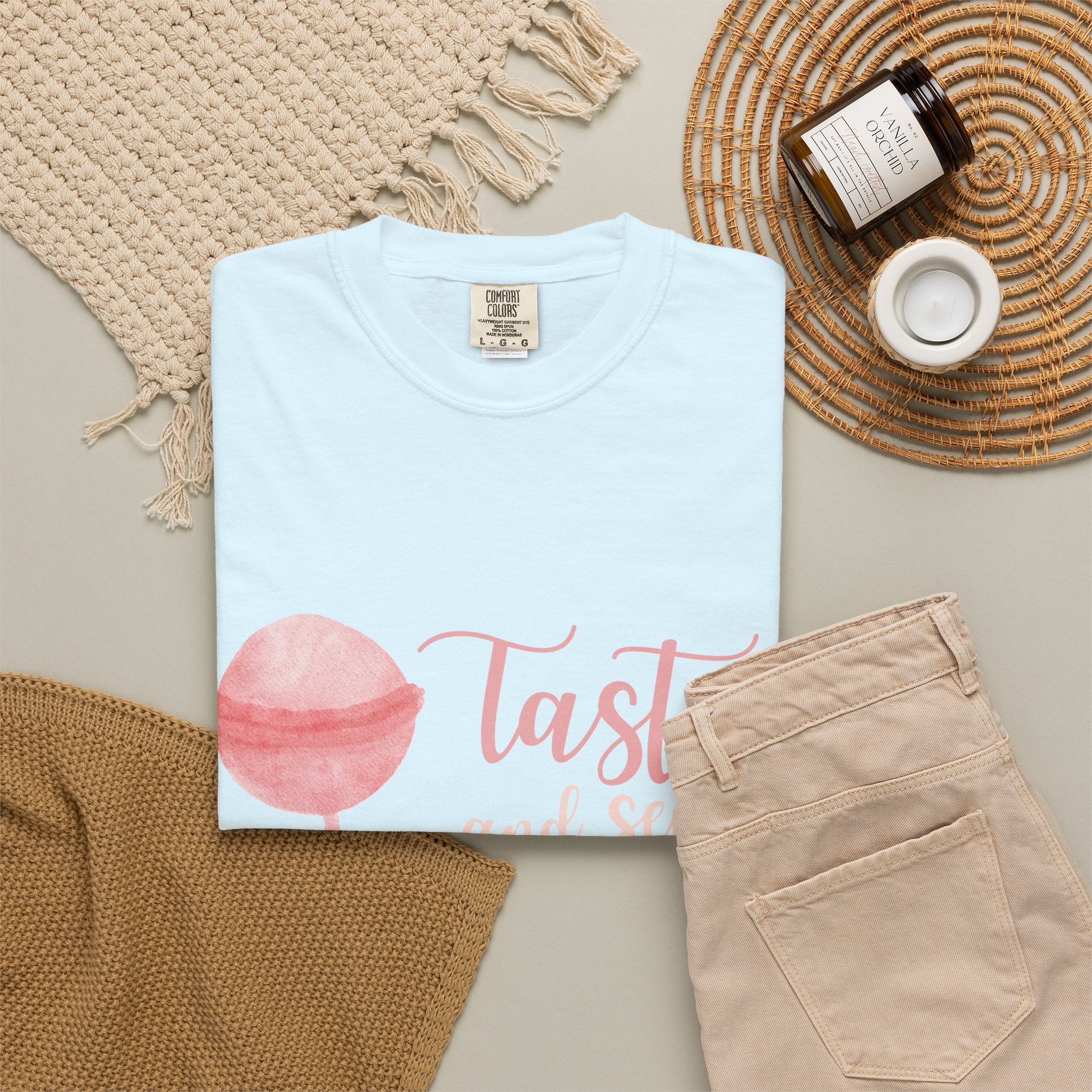 Christian Lollipop Tee — "Taste and See that the Lord is Good" Pink Faith T-Shirt