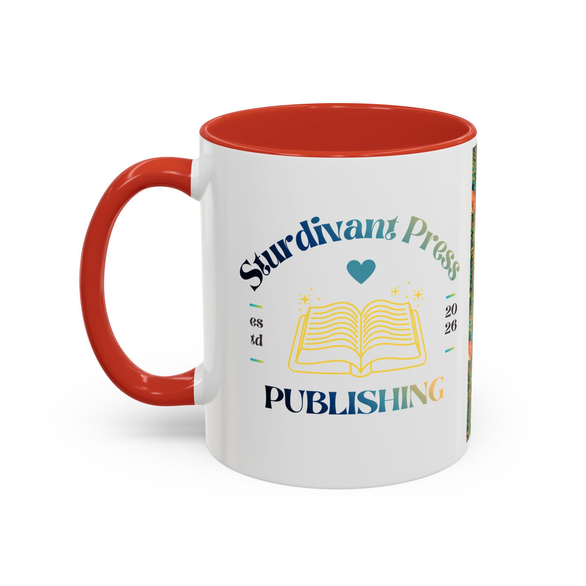 Tropical Jungle Animal Accent Coffee Mug — Colorful Parrot, Tiger & Leopard Pattern (11/15 oz)
