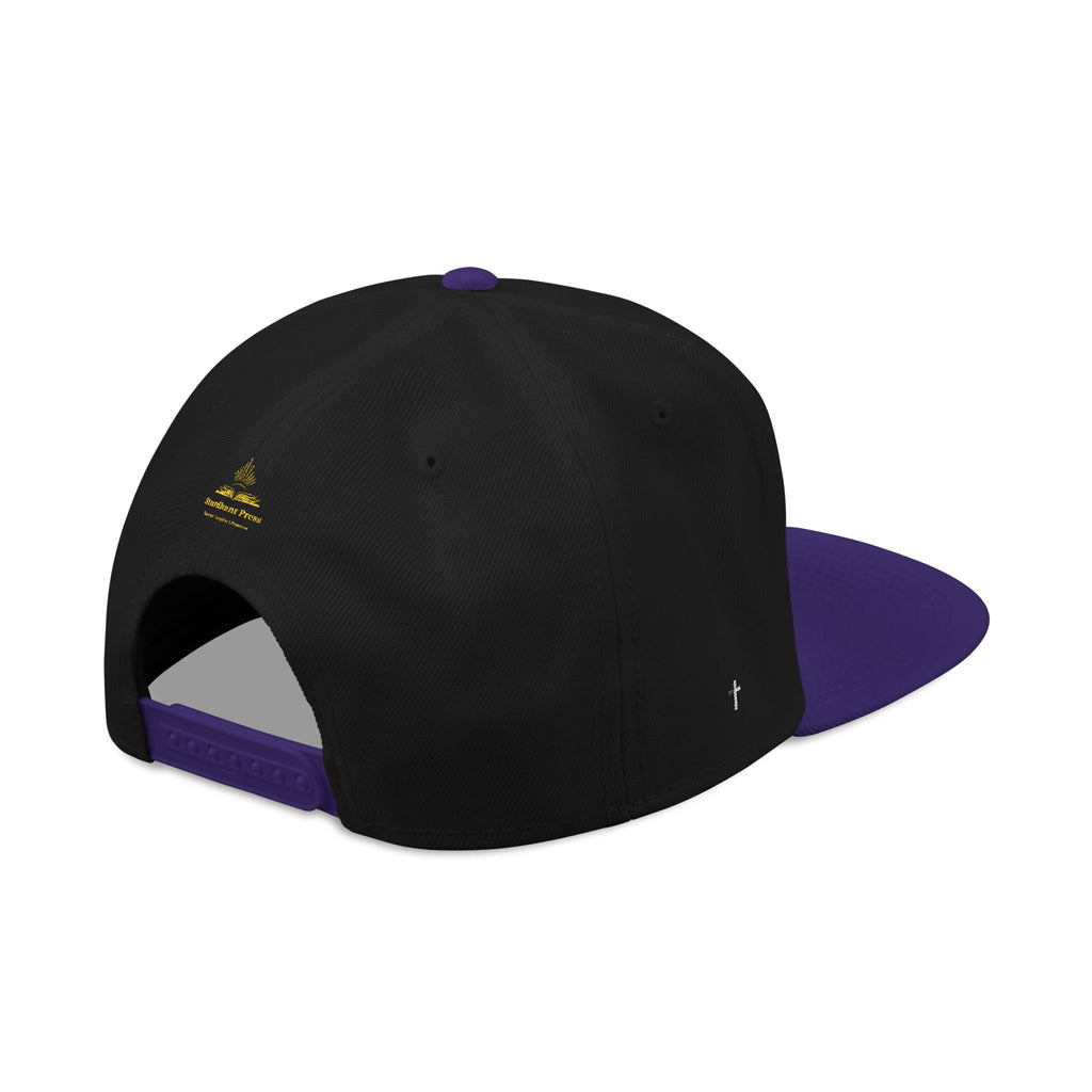 Embroidered 'Stoked' Snapback Hat — Black & Charcoal Skate Cap