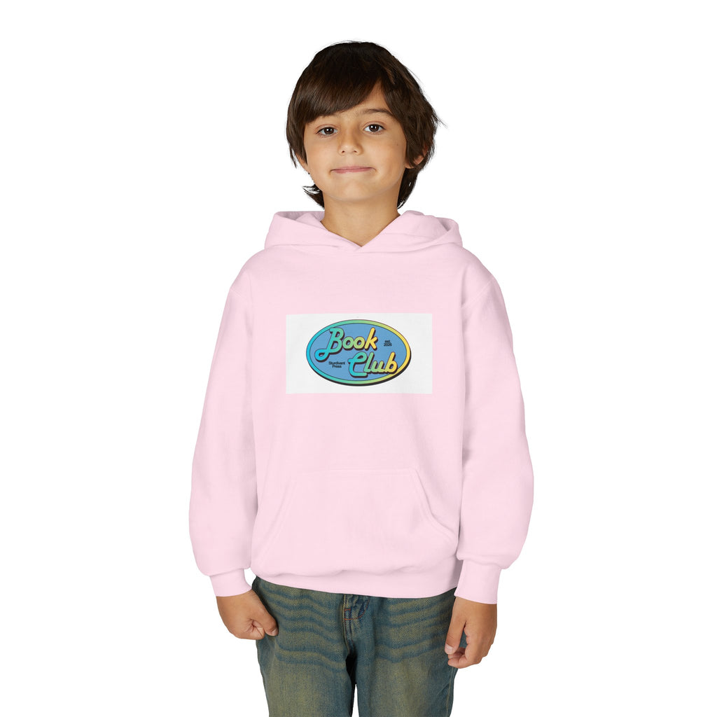 Youth Hoodie — 'Book Club' Front Logo & 'Grow In Peace' Botanical Back Graphic