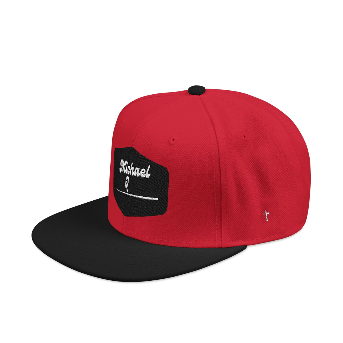 Embroidered 'Stoked' Snapback Hat — Black & Charcoal Skate Cap