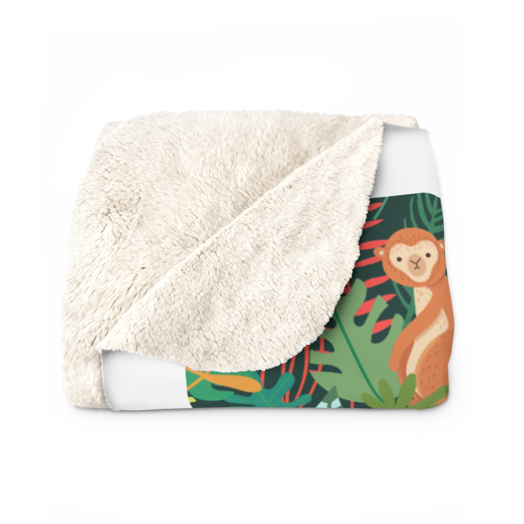 Praise the Lord Sherpa Fleece Blanket – Christian Music Note & Jungle Animal Cozy Throw