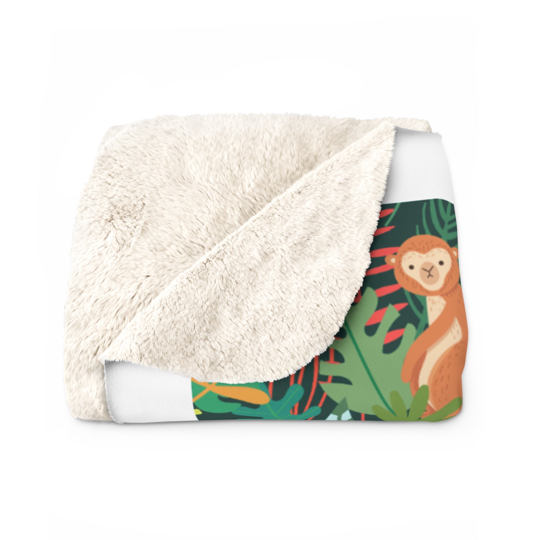 Praise the Lord Sherpa Fleece Blanket – Christian Music Note & Jungle Animal Cozy Throw