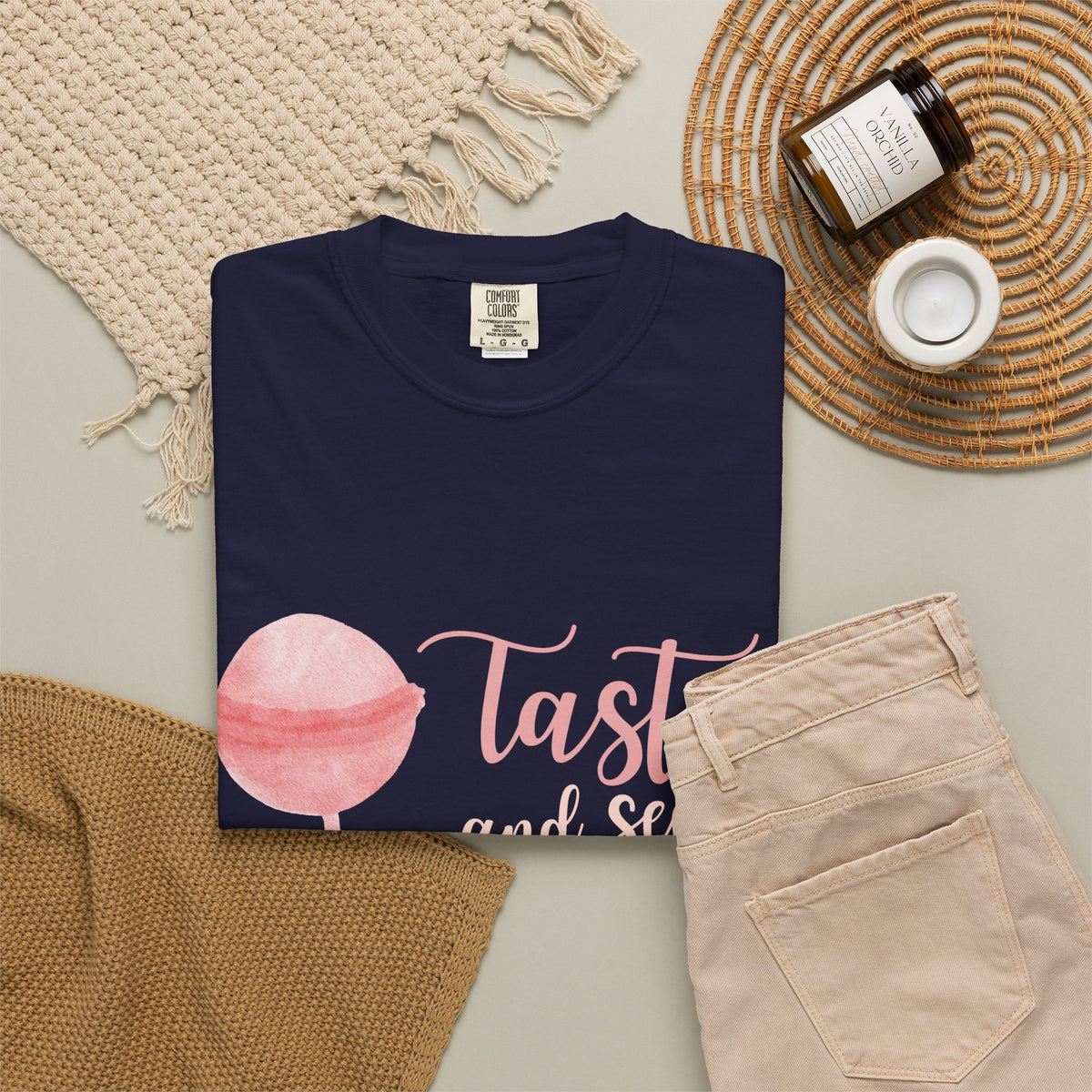 Christian Lollipop Tee — "Taste and See that the Lord is Good" Pink Faith T-Shirt