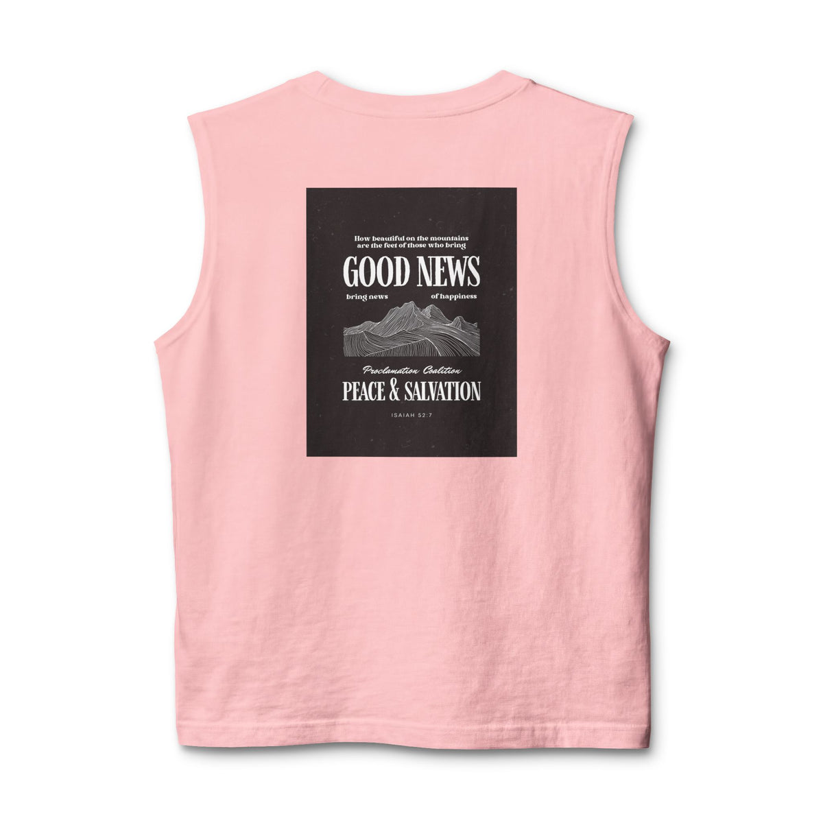 Muscle Tank — "Good News: Peace & Salvation" Graphic World Map Tee