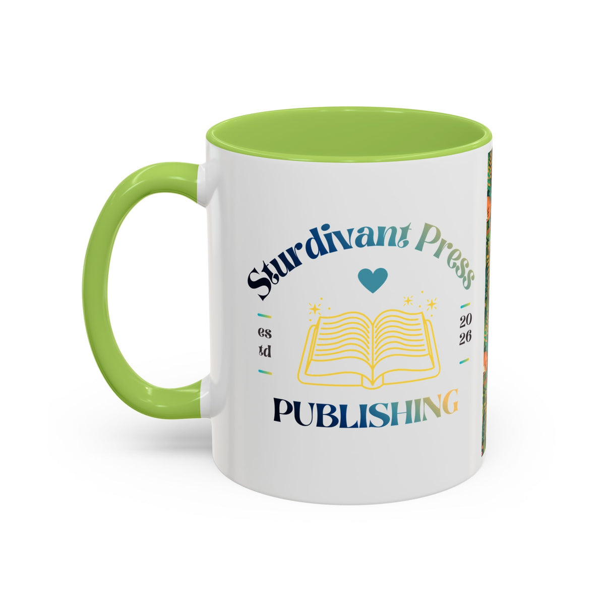 Tropical Jungle Animal Accent Coffee Mug — Colorful Parrot, Tiger & Leopard Pattern (11/15 oz)