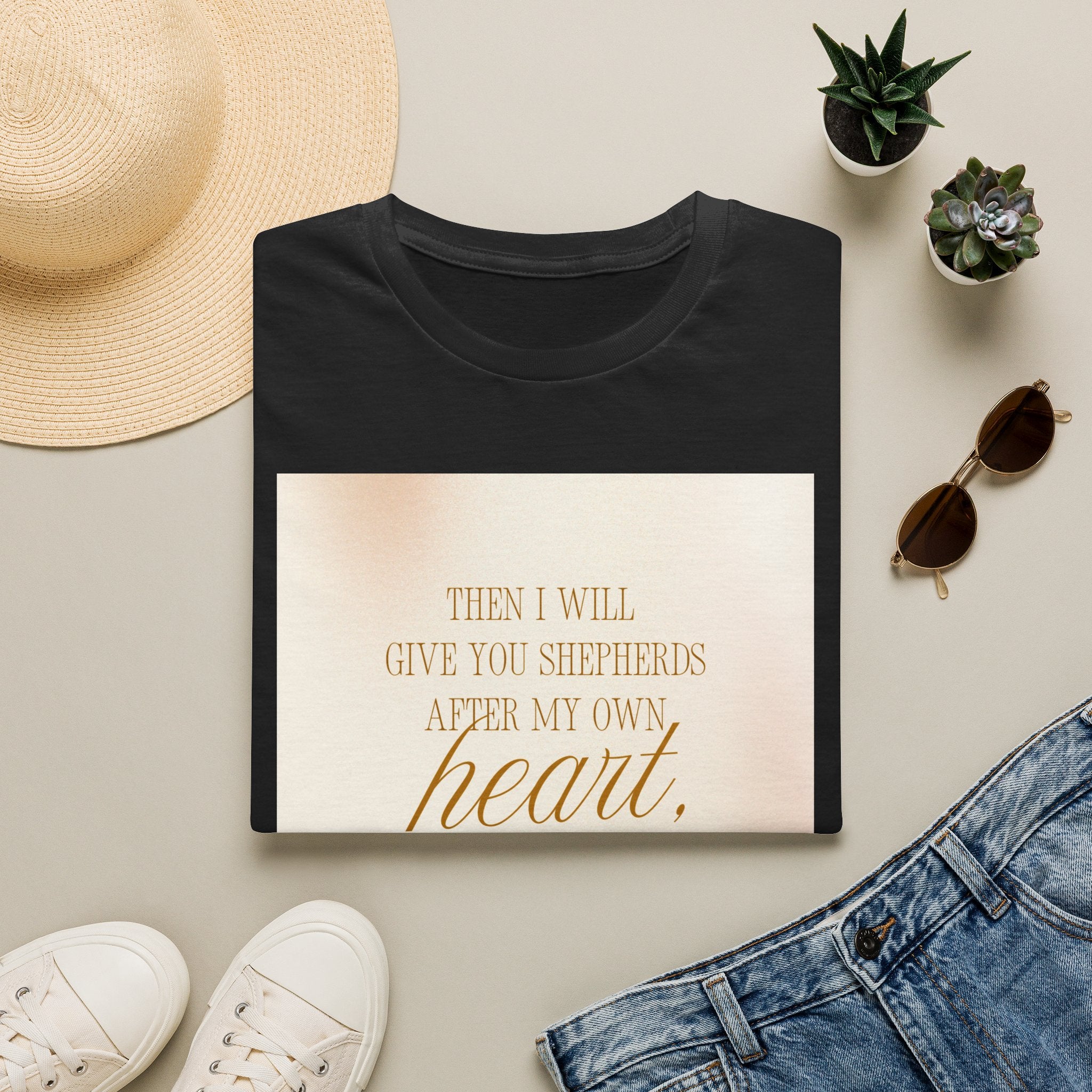 Christian Scripture T‑Shirt — “Then I Will Give You Shepherds After My Own Heart” Inspirational Tee