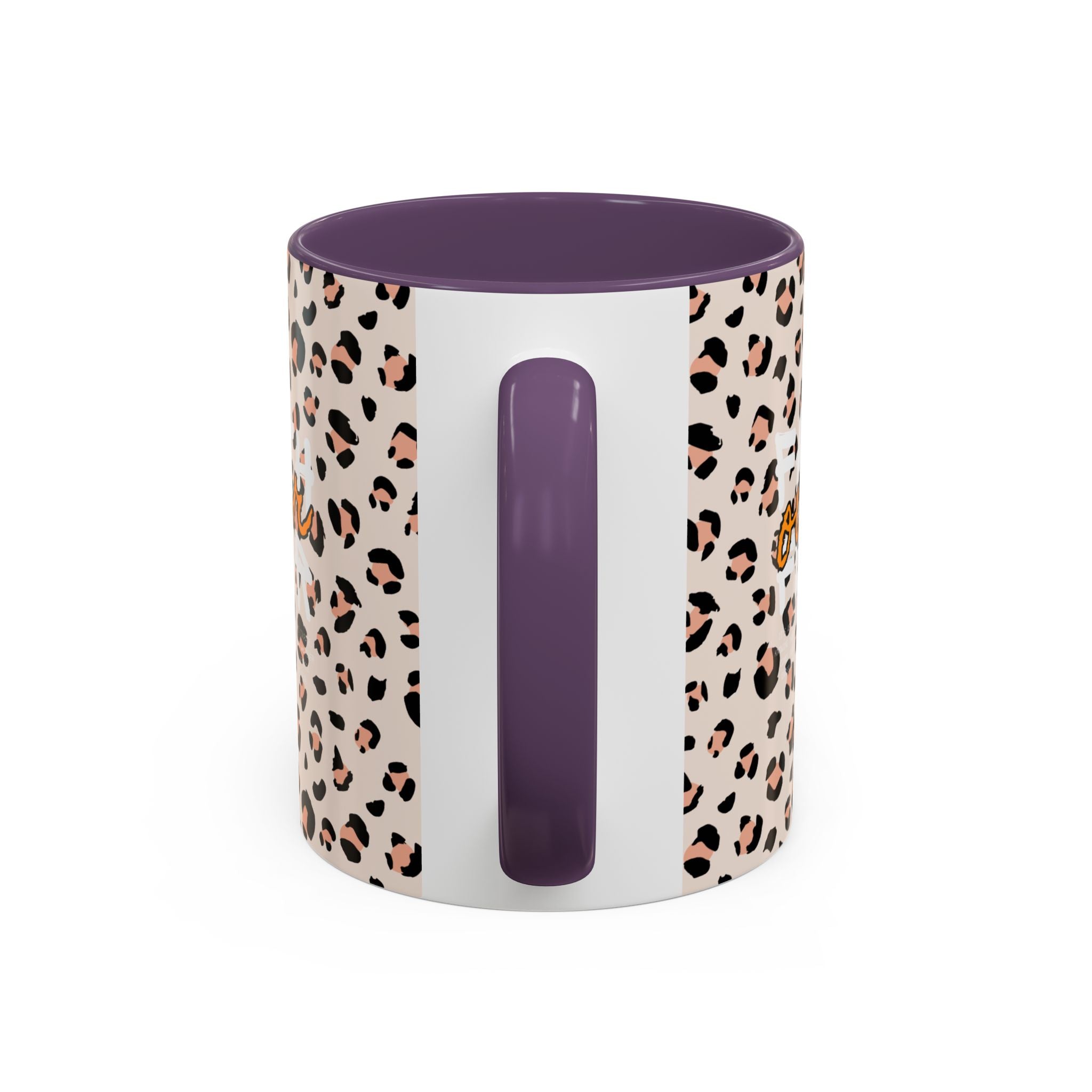 Leopard Print Accent Coffee Mug — Pink & Black Animal Pattern (11/15 oz)