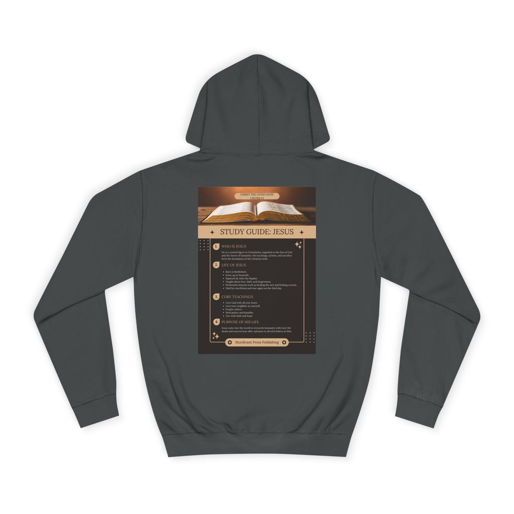 College Study Guide Hoodie — "Study Guide: Jesus" Inspirational Campus Pullover