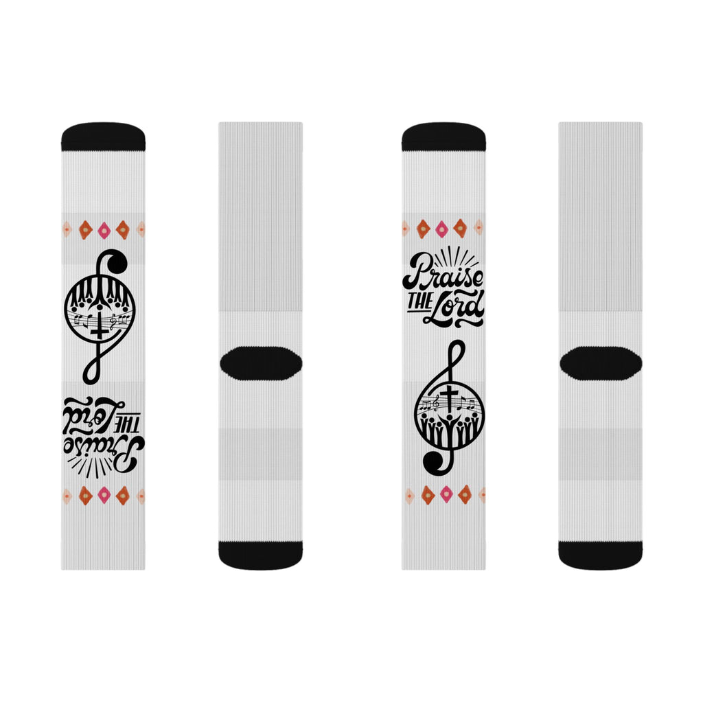 Music Notes Sublimation Crew Socks – 'Music Is My Escape' Graphic Socks