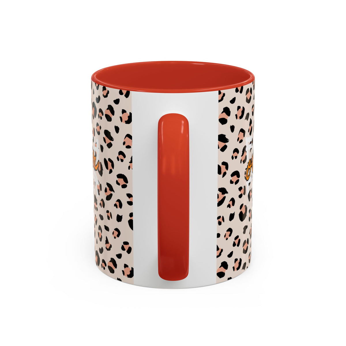 Leopard Print Accent Coffee Mug — Pink & Black Animal Pattern (11/15 oz)