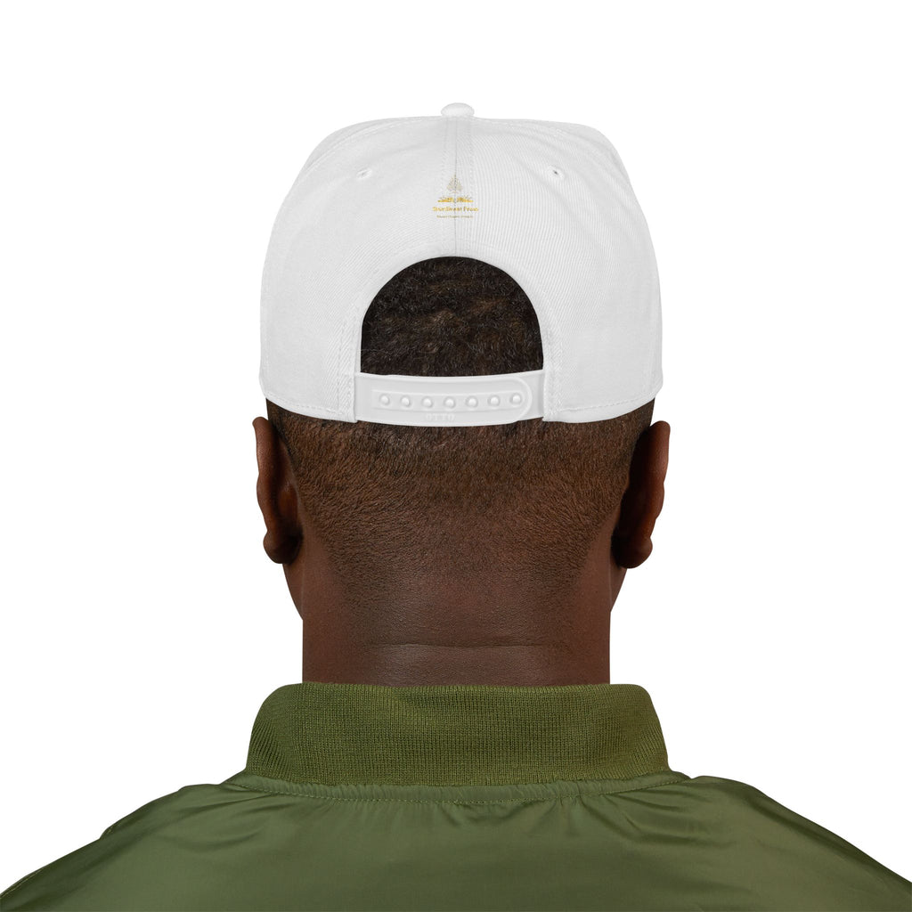 Embroidered 'Stoked' Snapback Hat — Black & Charcoal Skate Cap