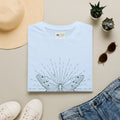 Butterfly Line Art T-Shirt — Minimal Sunburst Graphic