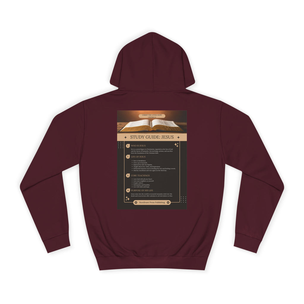 College Study Guide Hoodie — "Study Guide: Jesus" Inspirational Campus Pullover