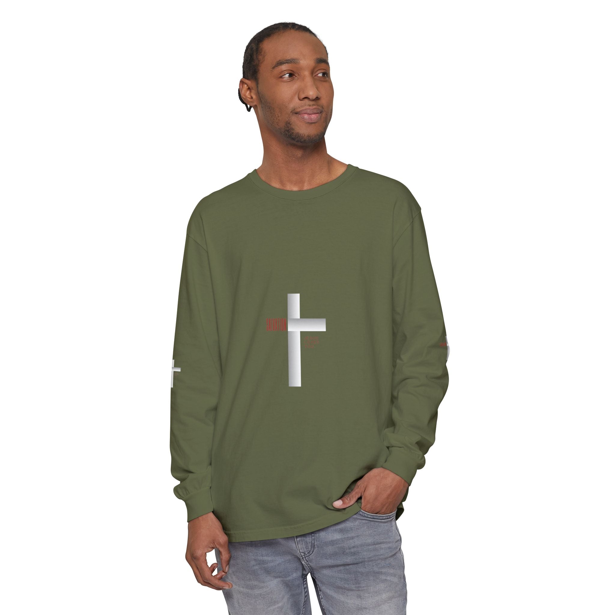 Christian Long Sleeve Tee — "The Messiah" Jerusalem Nazareth Design